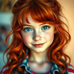 A vibrant portrait of a red-headed girl with an expression that conveys creativity and inspiration