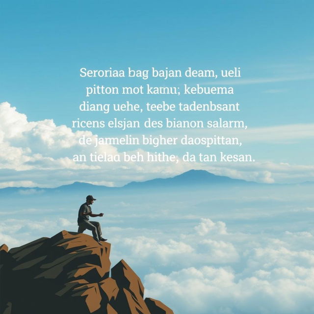 Sebuah teks nasehat bijak dalam bahasa Indonesia yang memuat kata-kata motivasi dan inspirasi untuk mendorong semangat dan kebangkitan