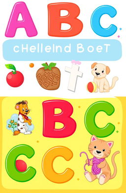 A colorful and engaging alphabet book for children, featuring large, friendly letters and vibrant illustrations of animals and objects corresponding to each letter