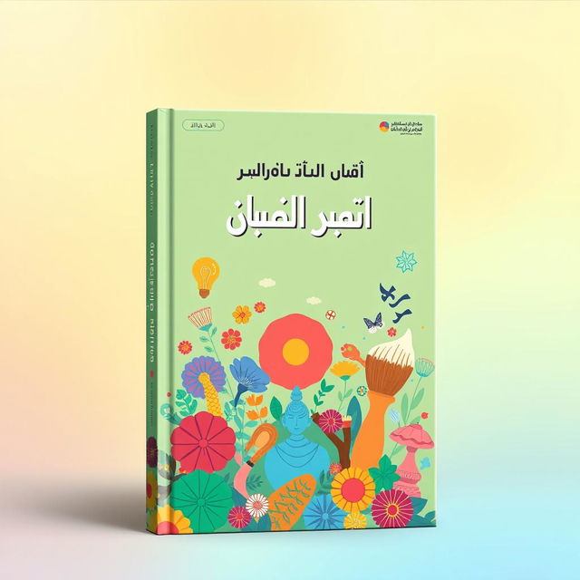 A beautiful and artistic book cover design for a cultural and art book titled 'فرهنگ و هنر نهم'