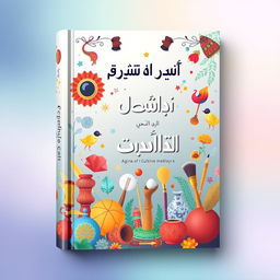 A beautiful and artistic book cover design for a cultural and art book titled 'فرهنگ و هنر نهم'