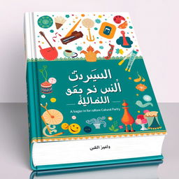 A visually stunning book cover for 'فرهنگ و هنر نهم', featuring an array of artistic elements that symbolize culture and art