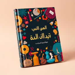 A visually stunning book cover for 'فرهنگ و هنر نهم', featuring an array of artistic elements that symbolize culture and art
