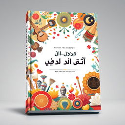 A visually stunning book cover for 'فرهنگ و هنر نهم', featuring an array of artistic elements that symbolize culture and art