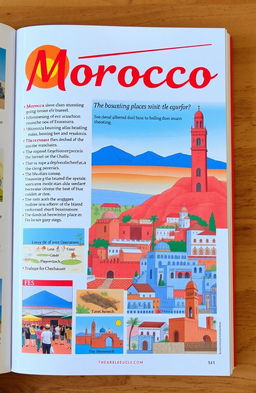 A comprehensive travel guide book showcasing various stunning places to visit in Morocco