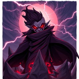 An illustration of a menacing guest character from a video game, Kalaf Mobile, depicted as an evil villain