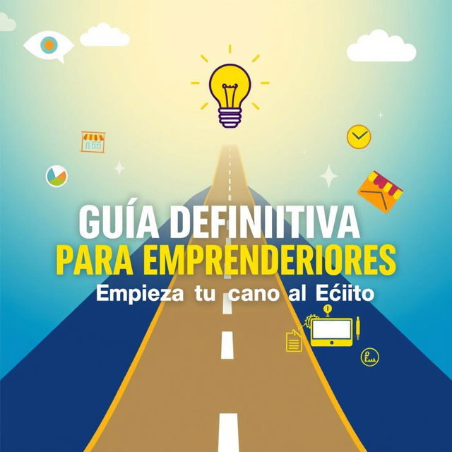 A captivating thumbnail for a YouTube video titled 'Guía Definitiva para Emprendedores: Empieza tu Camino al Éxito'