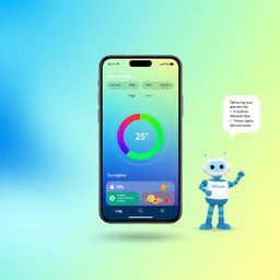 A modern and user-friendly mobile application interface design showcasing a health and glucose monitoring feature