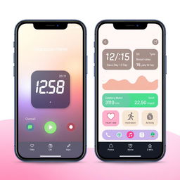 A sleek and modern health app interface featuring a combined blood sugar and health check functionality