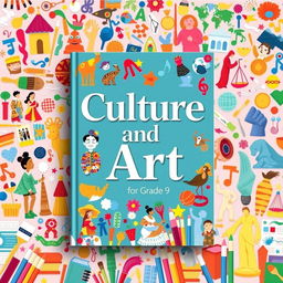 A beautifully designed book cover for a 9th-grade cultural and arts textbook