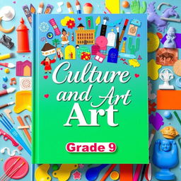 A beautifully designed book cover for a 9th-grade cultural and arts textbook