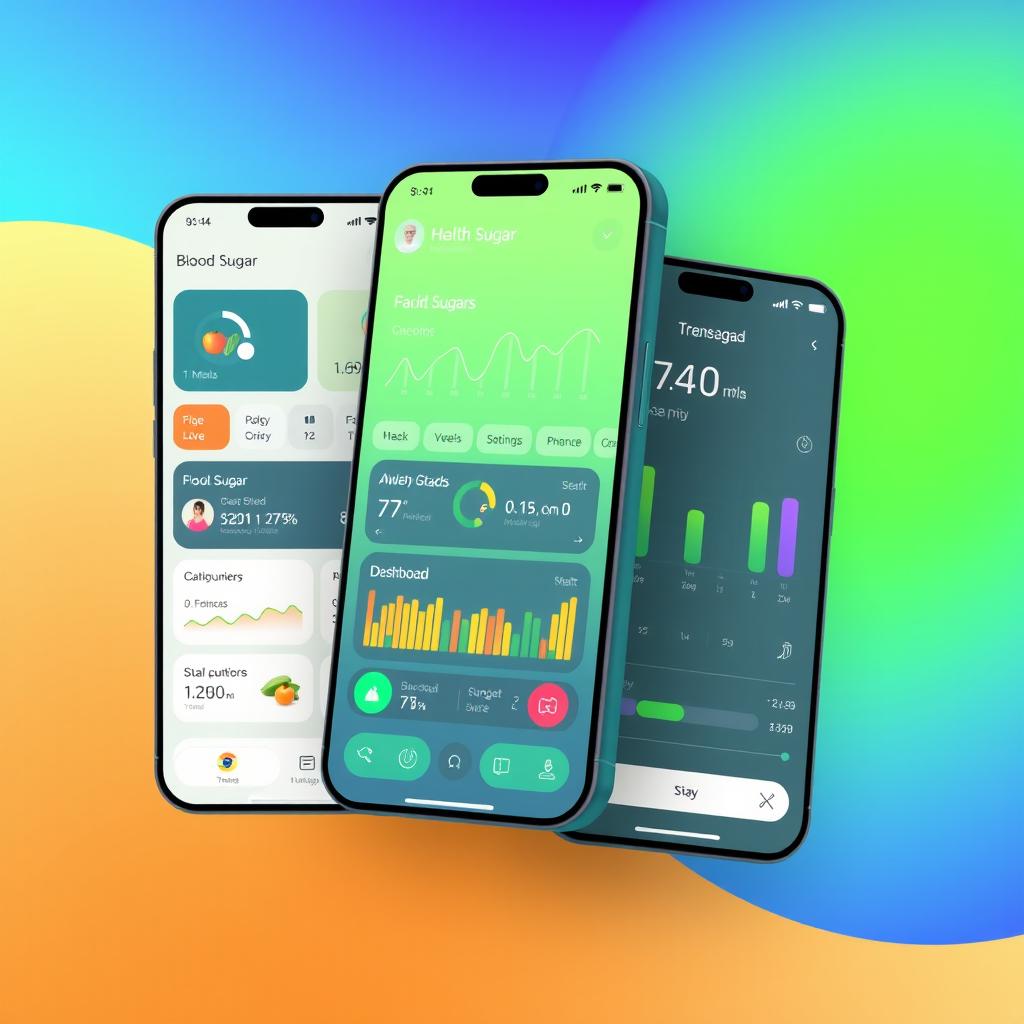 A dynamic and intuitive app design merging features for blood sugar monitoring and health tracking