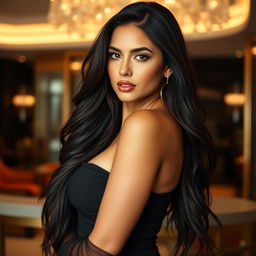 A stunning portrait of Georgina Rodríguez, showcasing her beauty and confidence