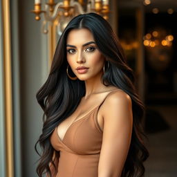 A stunning portrait of Georgina Rodríguez, showcasing her beauty and confidence
