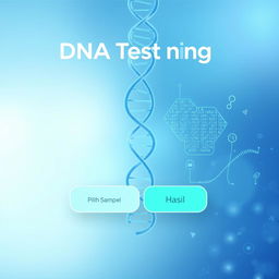 A modern and sleek DNA testing feature interface designed in the Indonesian language