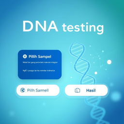 A modern and sleek DNA testing feature interface designed in the Indonesian language