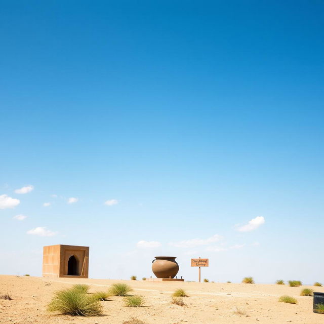 A natural background featuring a clear blue sky with a few light clouds scattered throughout