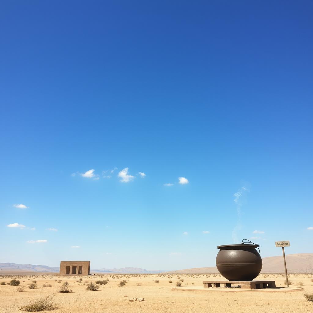 A natural background featuring a clear blue sky with a few light clouds scattered throughout