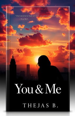 A romantic yet melancholic book cover for 'You & Me' by Thejas B