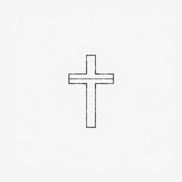 A minimalist tattoo design featuring a simple, elegant cross