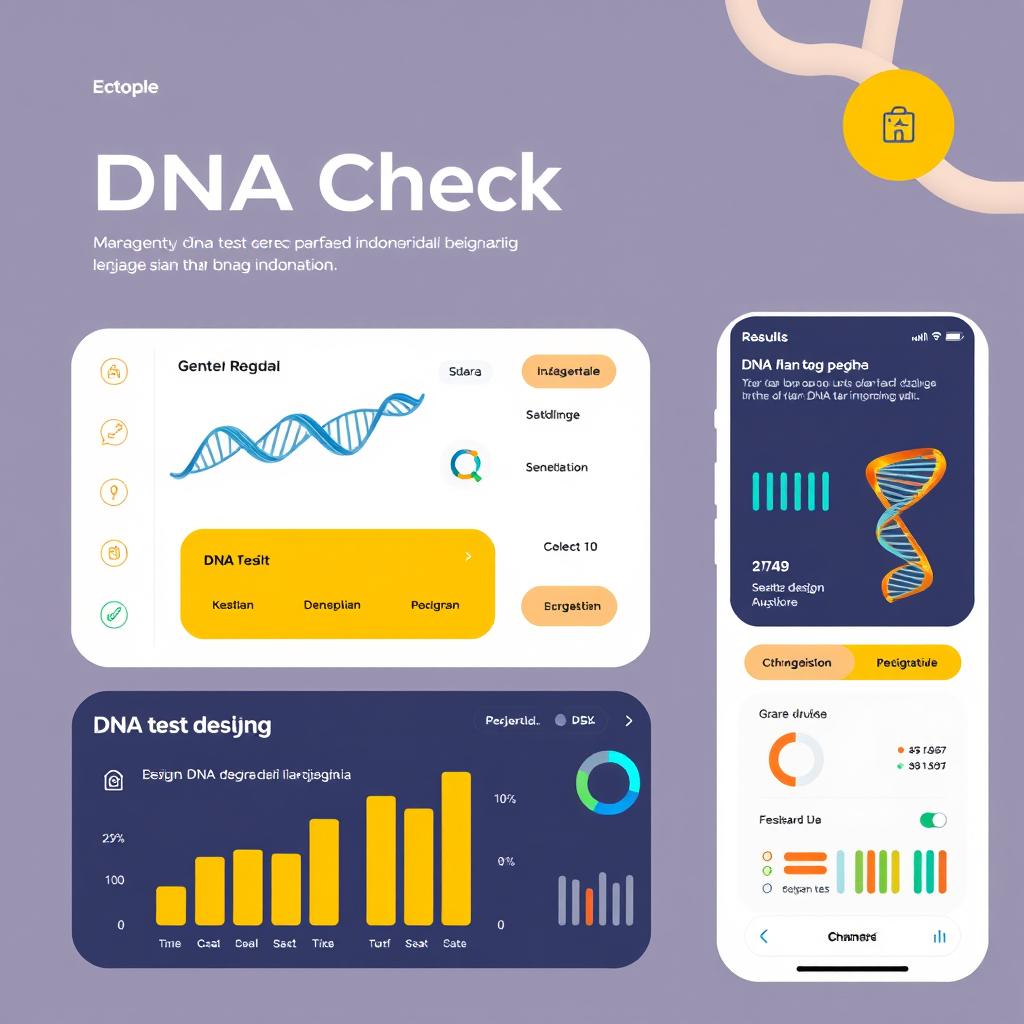 A digital design concept for a DNA check feature, showcasing an interface in the Indonesian language