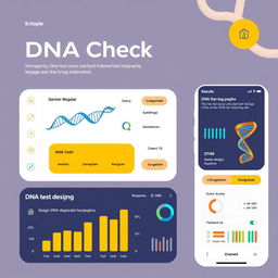 A digital design concept for a DNA check feature, showcasing an interface in the Indonesian language