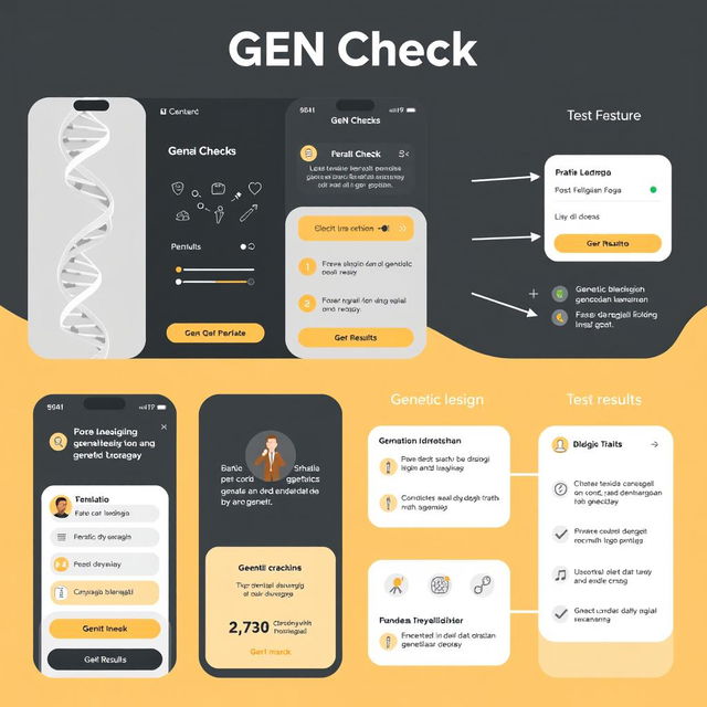 A digital design concept for a GEN check feature, showcasing an interface in the Indonesian language