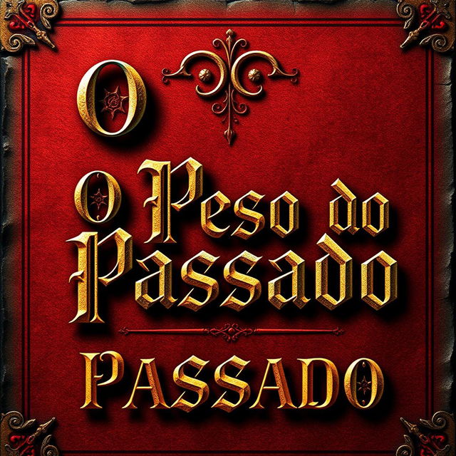 A book cover design featuring the title "O Peso do Passado" in medieval style lettering