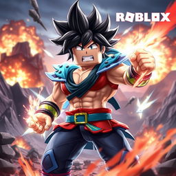 A stunning thumbnail featuring Suiryu from Roblox Battlegrounds, portrayed as the strongest character in an intense battle scene
