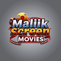 An artistic representation of the Malik Screen Movies logo, featuring a stylized font that emphasizes creativity and cinematic flair