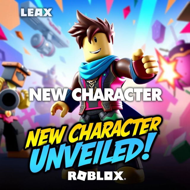 A vibrant and eye-catching YouTube video thumbnail featuring a new character from the game Heroes Battleground on Roblox