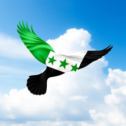 A vibrant and creative representation of the Syrian flag, with a captivating design