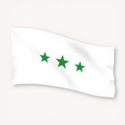 A creatively designed flag consisting of three horizontal stripes: white on top, green in the middle, and black at the bottom