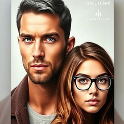 A captivating book cover featuring a handsome man with short, well-groomed black hair with a hint of gray, deep blue eyes, and a neatly trimmed beard