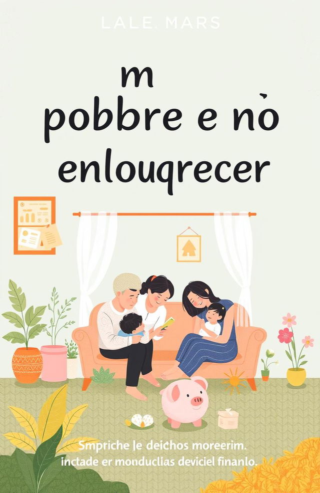 A visually striking graphic representation of the book title 'Como ser pobre e não enlouquecer', with an emphasis on themes of financial wisdom, family bonding, and prosperity despite low income