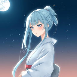 A beautifully illustrated light novel cover featuring an adult female character with soft-cyan hair styled in a graceful ponytail that flows gently down her back