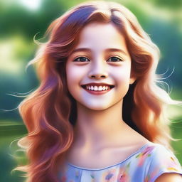 An image of a girl, portrayed in the style of a realistic digital painting