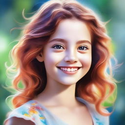 An image of a girl, portrayed in the style of a realistic digital painting