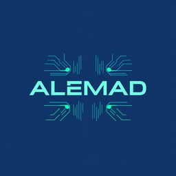 A modern and sleek logo design for an electronics brand named ALEMAD