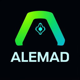 A modern and sleek logo design for an electronics brand named ALEMAD
