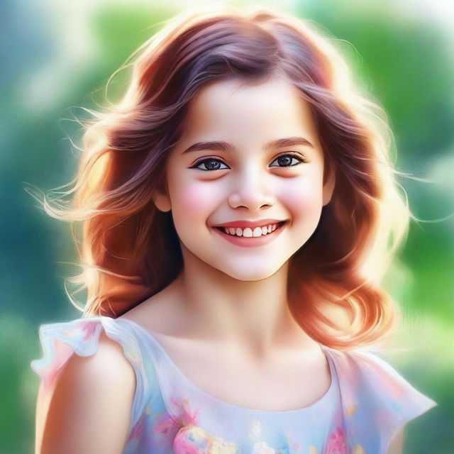 An image of a girl, portrayed in the style of a realistic digital painting