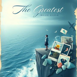 A captivating poster that embodies the theme of unrequited love and sacrifice, inspired by the song 'THE GREATEST' by Billie Eilish