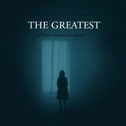 A sorrowful and melancholic poster representing the theme of unrequited love inspired by Billie Eilish's song 'THE GREATEST'
