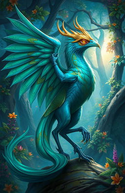 A vibrant and dynamic depiction of a mythical creature, the Andal, inspired by medieval fantasy illustrations