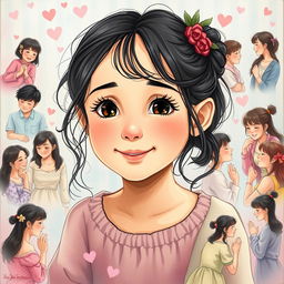 A beautiful young girl named Dara, deeply immersed in her life experiences, surrounded by moments that reflect her journey of discovering love and the meaning of friendship