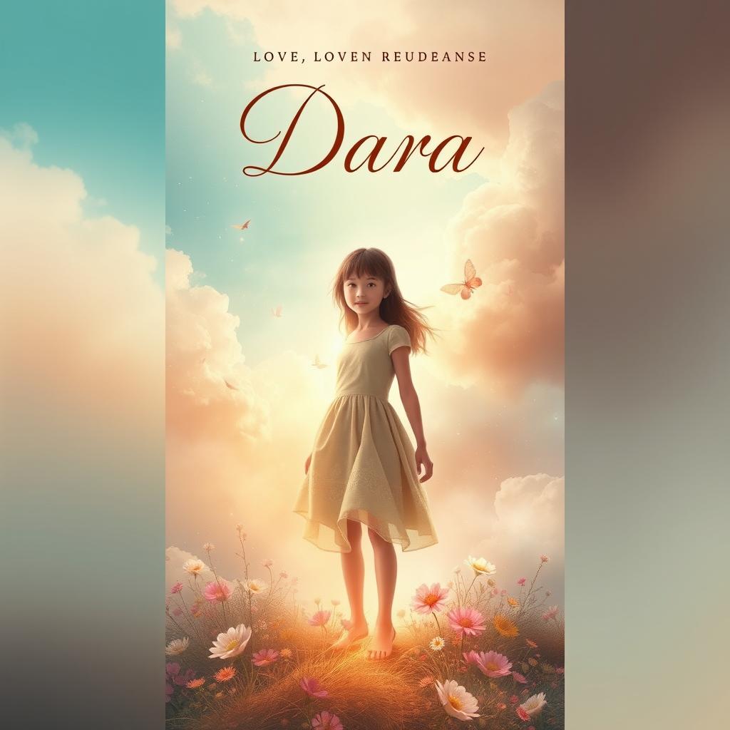 A captivating cover design for a novel featuring a young girl named Dara, symbolizing her journey through life, love, and friendship