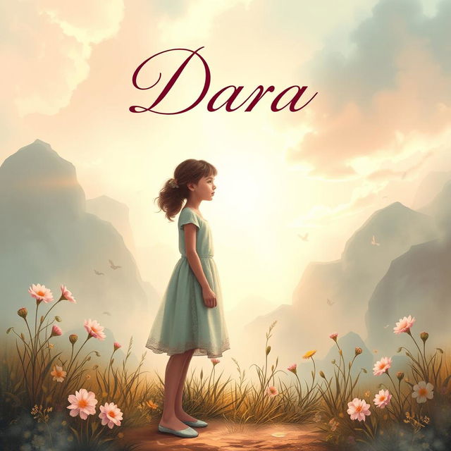 A captivating cover design for a novel featuring a young girl named Dara, symbolizing her journey through life, love, and friendship