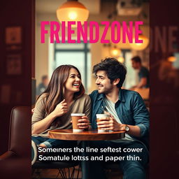 A captivating novel cover for a romantic comedy titled 'Friendzone'