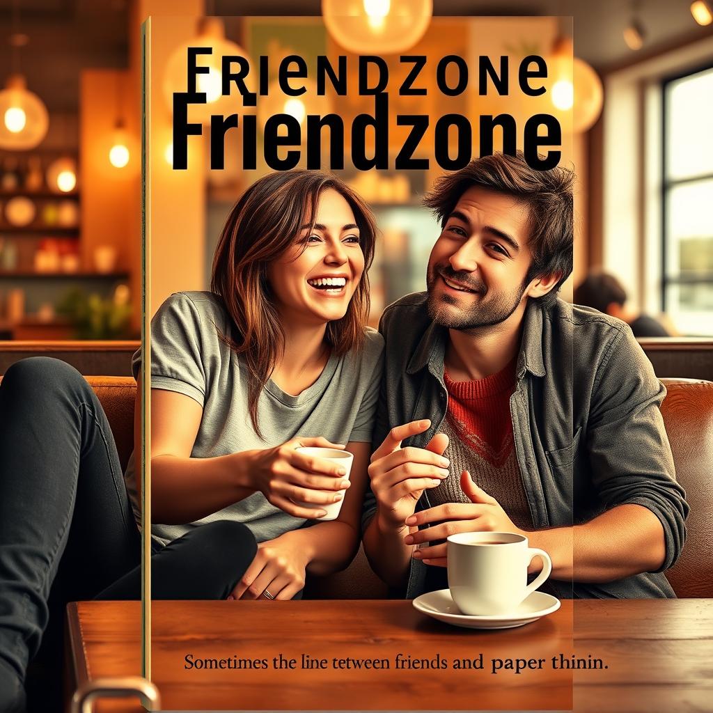 A captivating novel cover for a romantic comedy titled 'Friendzone'