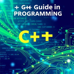 A visually engaging C++ programming guide cover, featuring a modern and sleek design
